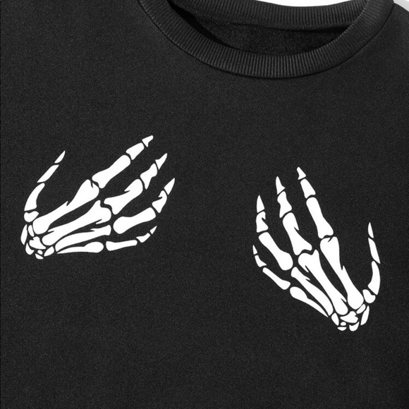 Skeleton hand print crew neck sweatshirt - Picture 4 of 6